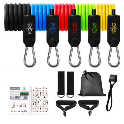 cheap Custom yoga Hip Strong Gym Fitness ab exercises with 11 Piece Resistance Band Set